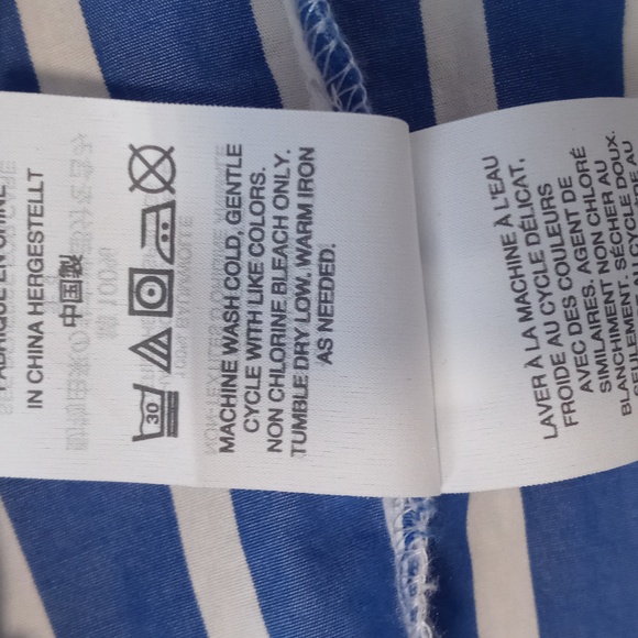 💙J. Crew💙 - Blue/White Stripe L/S Button Down w/Ruffle Detail - Picture 8 of 10